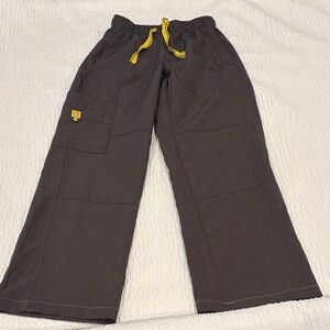 Spread Good Cheer Women’s Gray Scrub  Pants with Yellow Accents